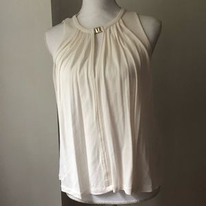 2/$5 Off-White Blouse w/ Gold Clasp FINAL PRICE